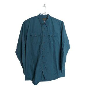 Vintage Roper Button Down Western Shirt Long Sleeve Teal Men's Size 2XT